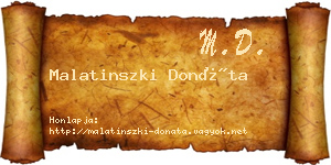 Malatinszki Donáta névjegykártya